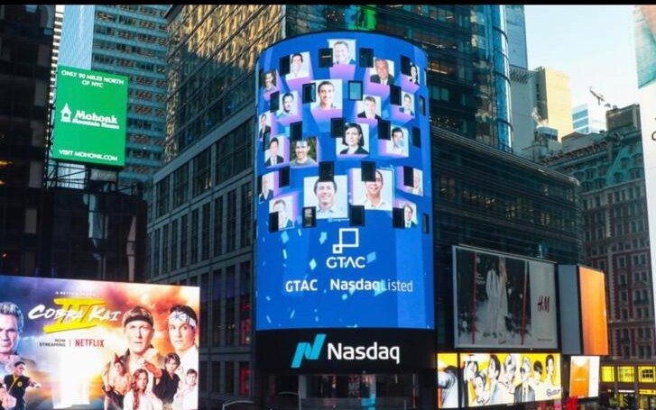 GTAC featured on the Nasdaq tower in Times Square